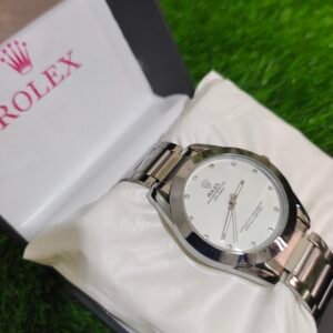 Rolex Silver Steel Chain Watch